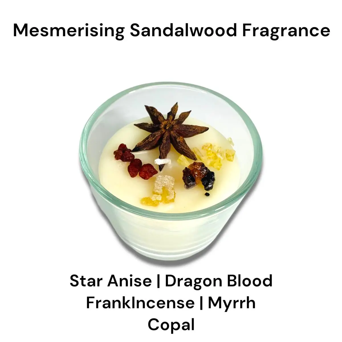 Mesmerising Sandalwood Healing Resins 80g Jar Candle