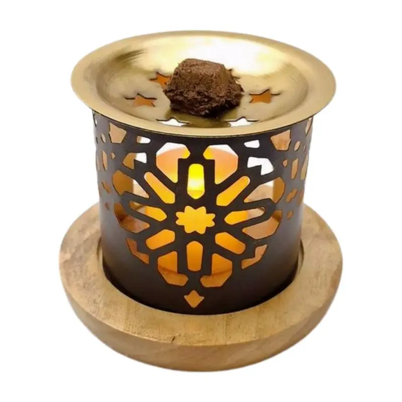 Daoudh Bakhoor Burner Geometric design — lit