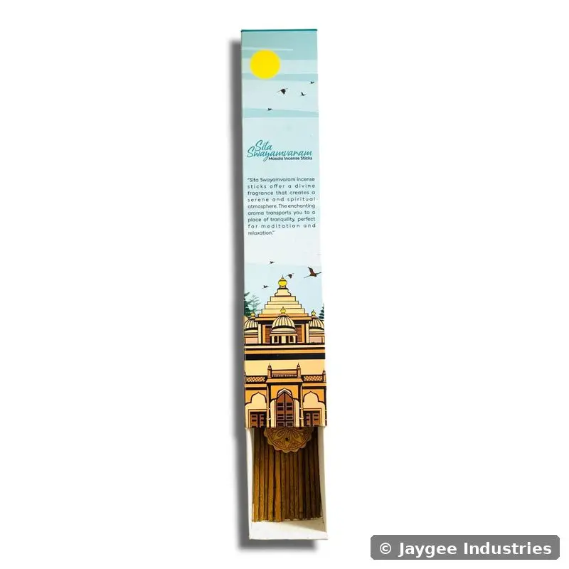 Sita Swayamvaram box open with incense sticks